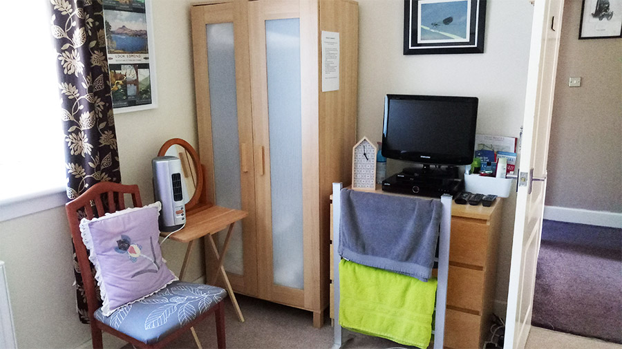 Notre chambre Airbnb à Dumbarton, chez nos super hôtes Amy et Gary